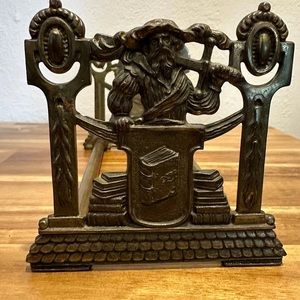 1920’s Judd D'Artagnan Musketeer Vintage Art Deco Brass Book Rack